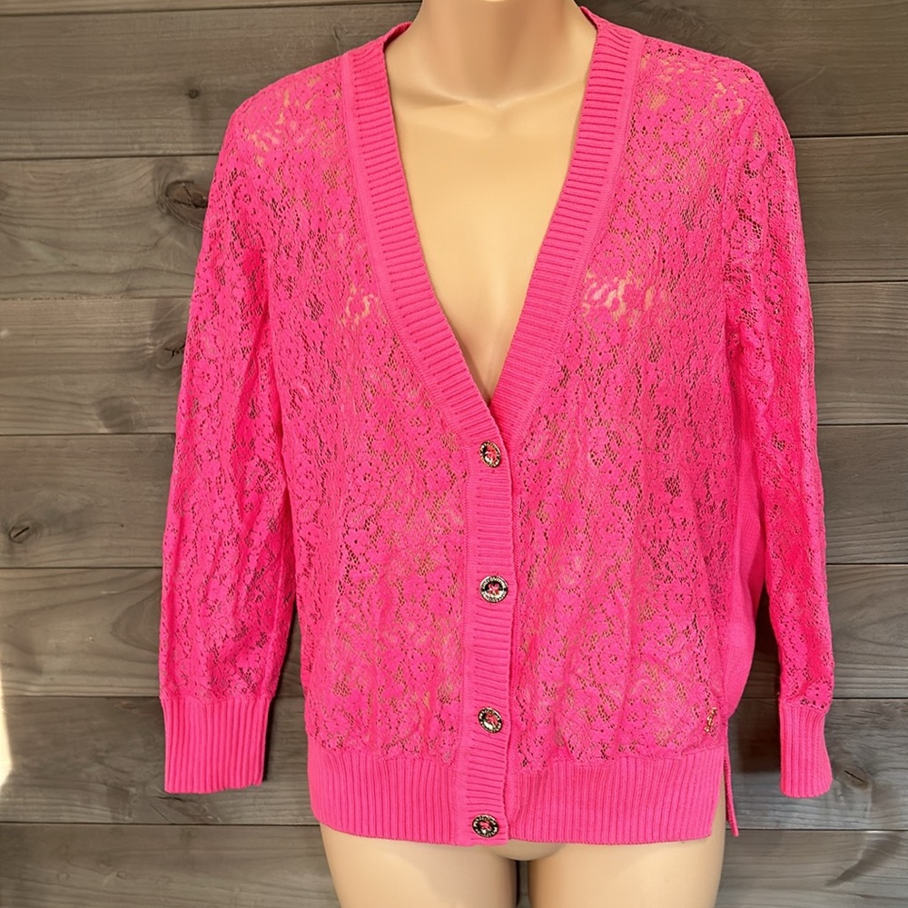 Juicy Couture Pink Lace Cardigan